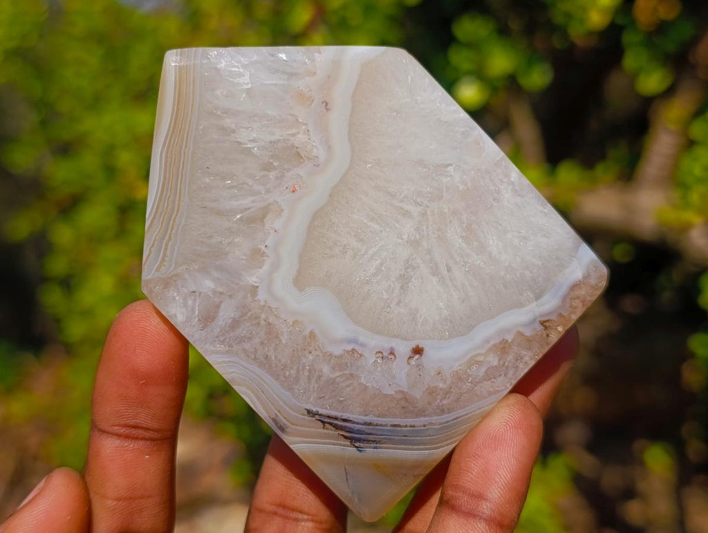 Polished Banded Agate House Shaped Slices x 6 From Madagascar - Toprock Gemstones and Minerals 
