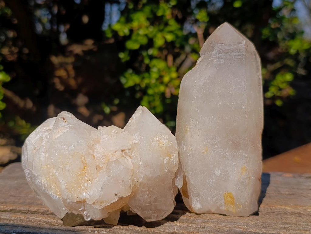 Polished and Natural Mixed Malagasy Quartz Double Terminated Crystals and Clusters x 6 From  Madagascar - Toprock Gemstones and Minerals 