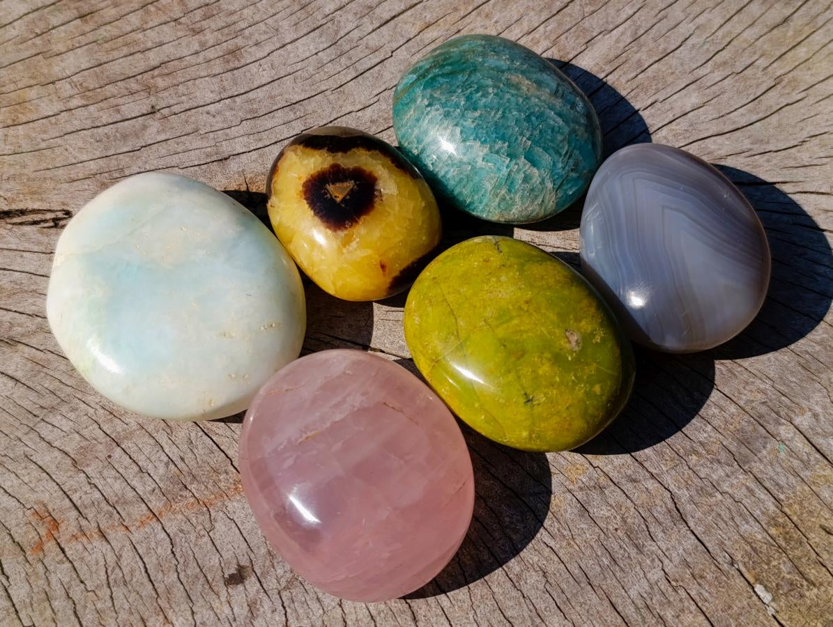 Polished Mixed Multi Mineral Galets x 25 From Southern Africa - Toprock Gemstones and Minerals 