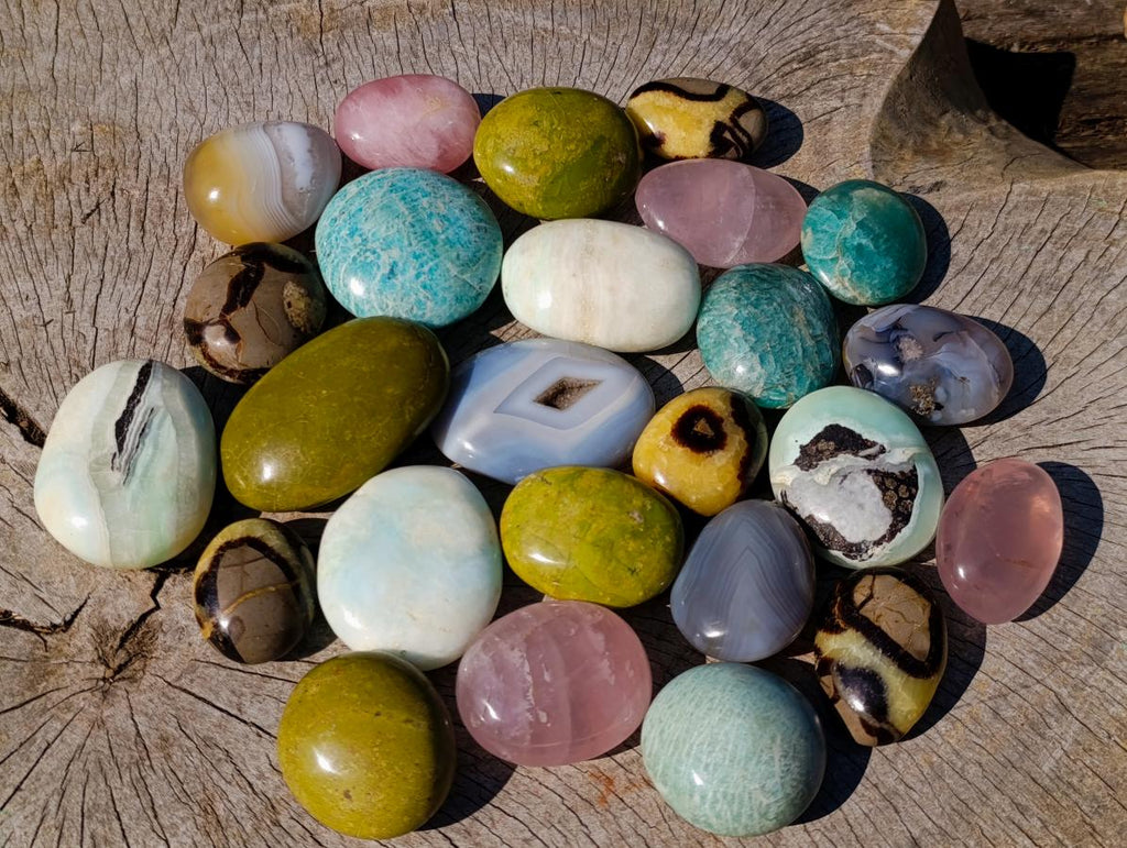 Polished Mixed Multi Mineral Galets x 25 From Southern Africa - Toprock Gemstones and Minerals 