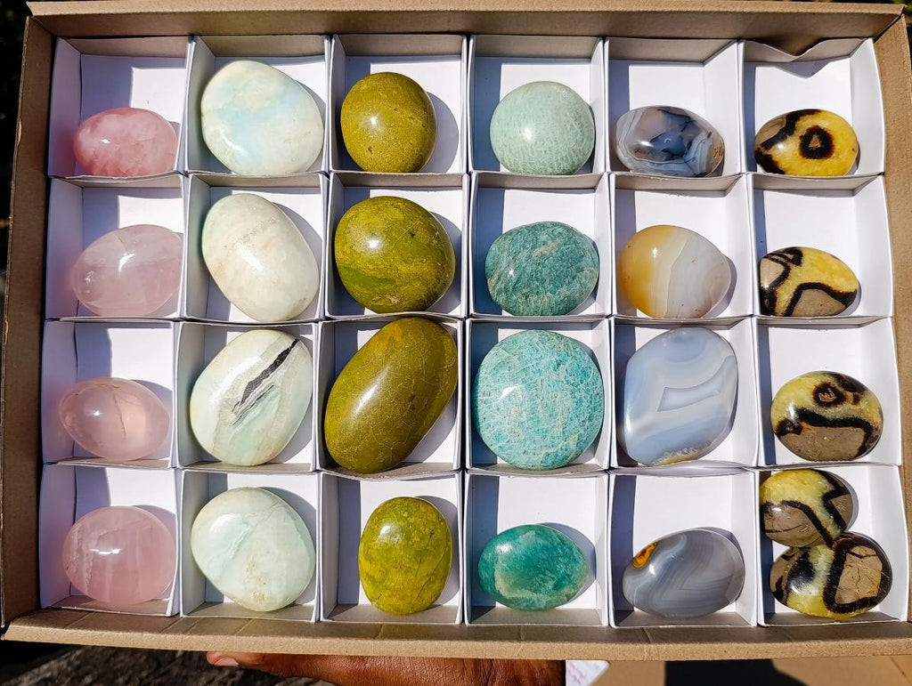 Polished Mixed Multi Mineral Galets x 25 From Southern Africa - Toprock Gemstones and Minerals 