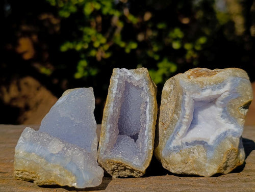 Natural Blue Lace Agate Geode Specimens x 24 From Nsanje, Malawi - Toprock Gemstones and Minerals 