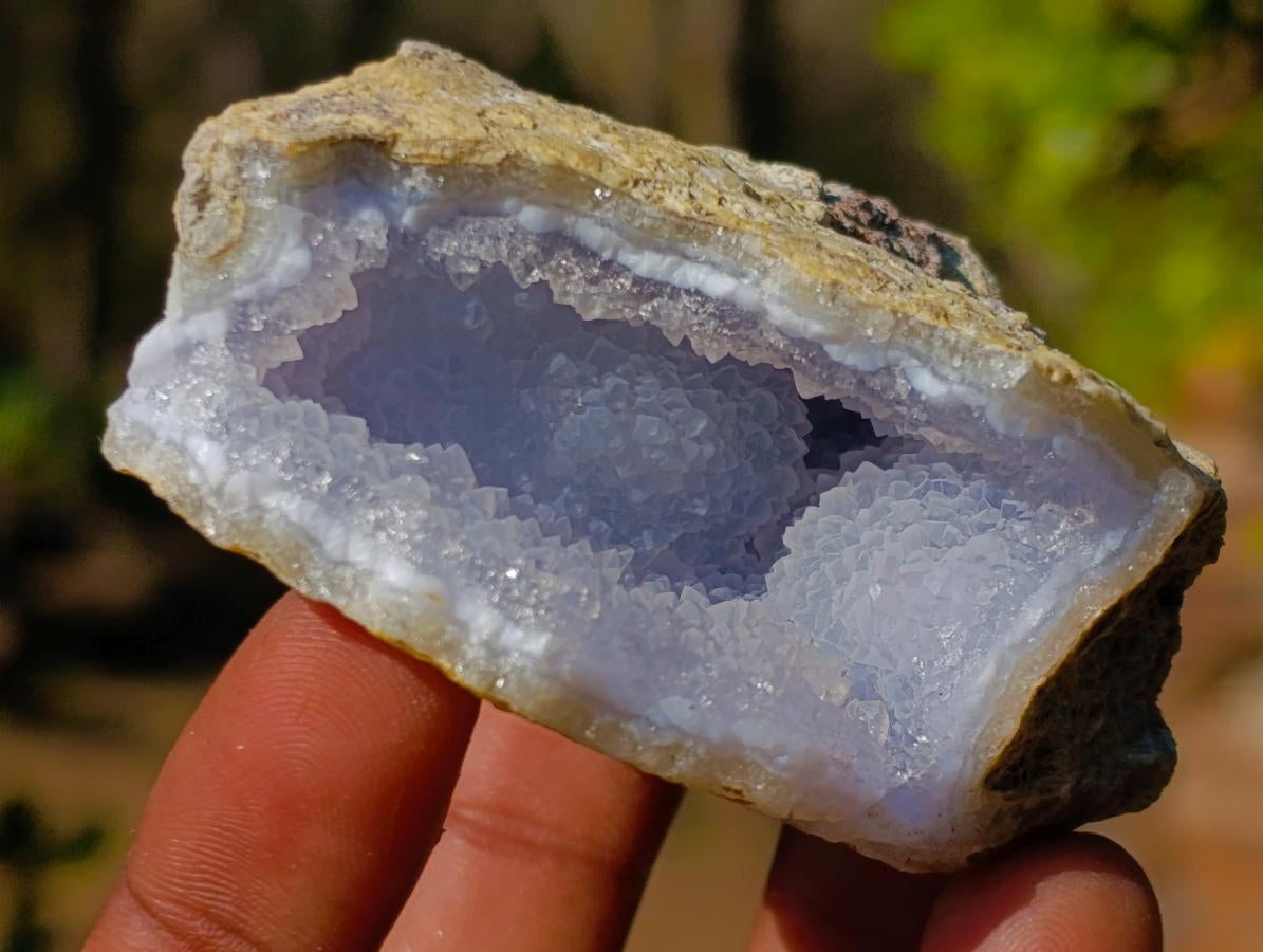 Natural Blue Lace Agate Geode Specimens x 24 From Nsanje, Malawi - Toprock Gemstones and Minerals 