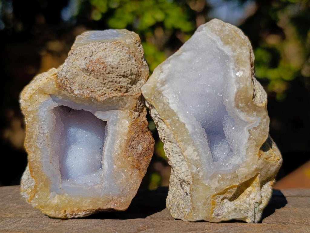Natural Blue Lace Agate Geode Specimens x 24 From Nsanje, Malawi - Toprock Gemstones and Minerals 