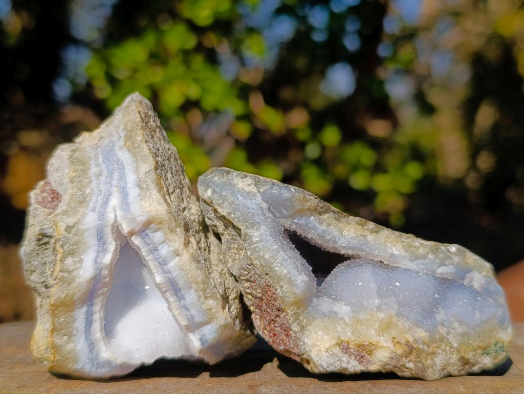 Natural Blue Lace Agate Geode Specimens x 24 From Nsanje, Malawi - Toprock Gemstones and Minerals 