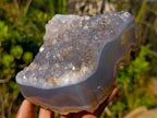 Polished and Natural Agate with Crystalline Geode Centres x 2 From Maintirano, Madagascar - Toprock Gemstones and Minerals 