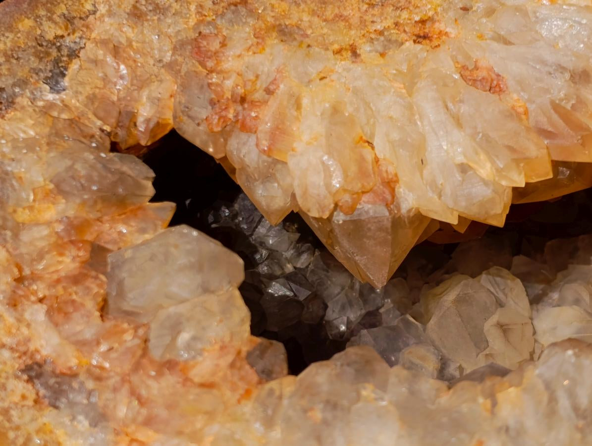 Polished and Natural Agate with Crystalline Geode Centres x 2 From Maintirano, Madagascar - Toprock Gemstones and Minerals 