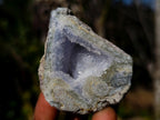 Polished One Side Blue Lace Agate Geodes x 12 From Nsanje, Malawi - Toprock Gemstones and Minerals 