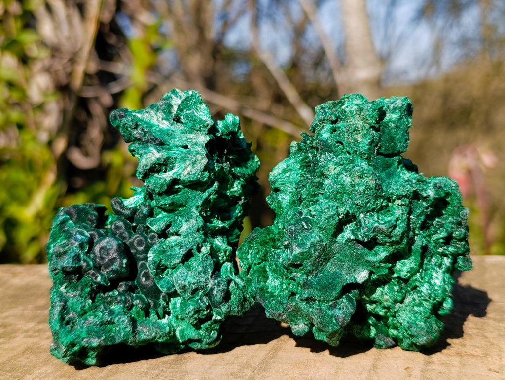 Natural Silky Malachite Specimens x 6 From Kasompe, Congo - Toprock Gemstones and Minerals 