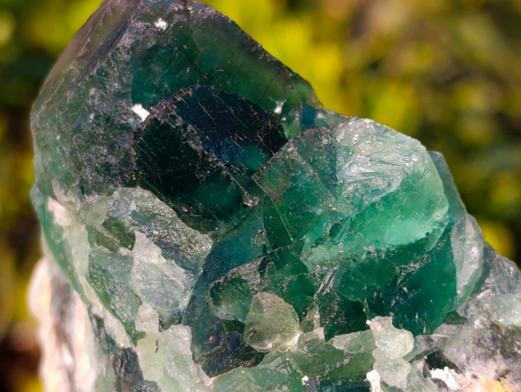 Natural Dark Green and Purple Cubic Fluorite Specimens x 2 From Okorusu Mine, Namibia - Toprock Gemstones and Minerals 