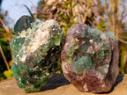 Natural Dark Green and Purple Cubic Fluorite Specimens x 2 From Okorusu Mine, Namibia - Toprock Gemstones and Minerals 