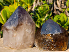Polished Dark Smokey Quartz Crystals x 2 From Madagascar - Toprock Gemstones and Minerals 