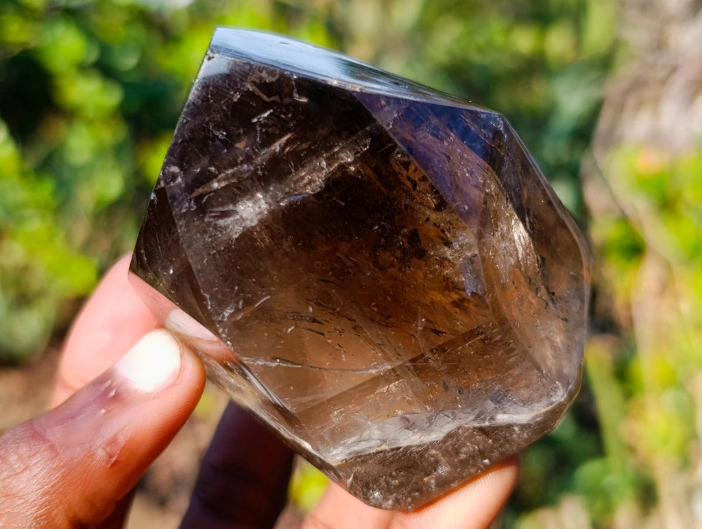 Polished Dark Smokey Quartz Crystals x 2 From Madagascar - Toprock Gemstones and Minerals 