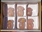Polished Gemmy Rose Quartz Mushrooms x 6 From Madagascar - Toprock Gemstones and Minerals 