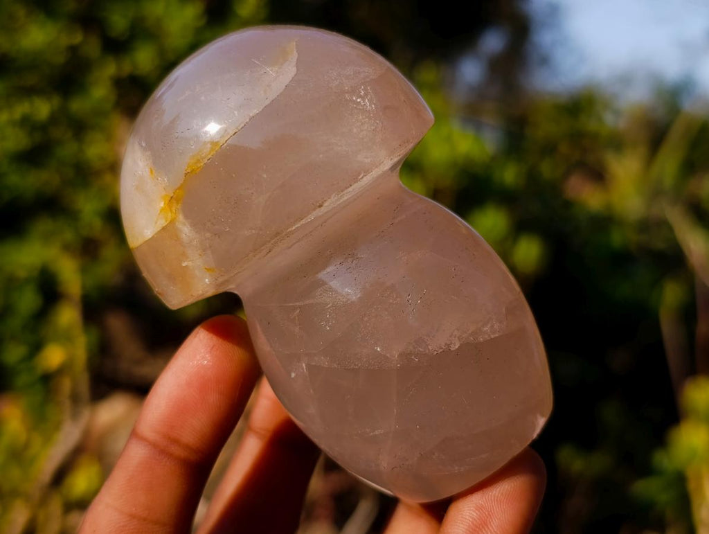 Polished Gemmy Rose Quartz Mushrooms x 6 From Madagascar - Toprock Gemstones and Minerals 