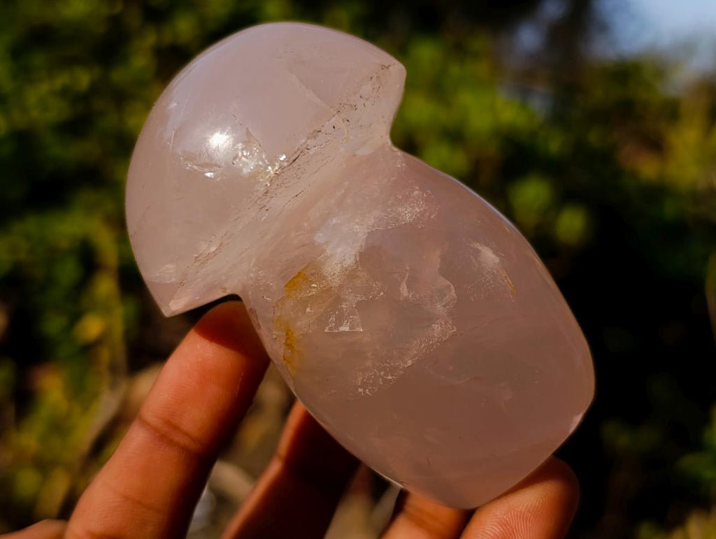 Polished Gemmy Rose Quartz Mushrooms x 6 From Madagascar - Toprock Gemstones and Minerals 