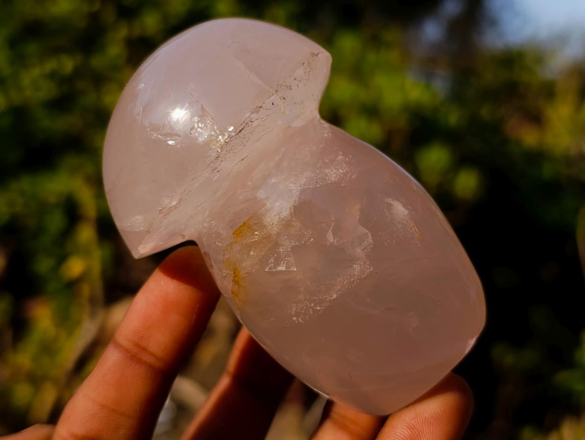 Polished Gemmy Rose Quartz Mushrooms x 6 From Madagascar - Toprock Gemstones and Minerals 