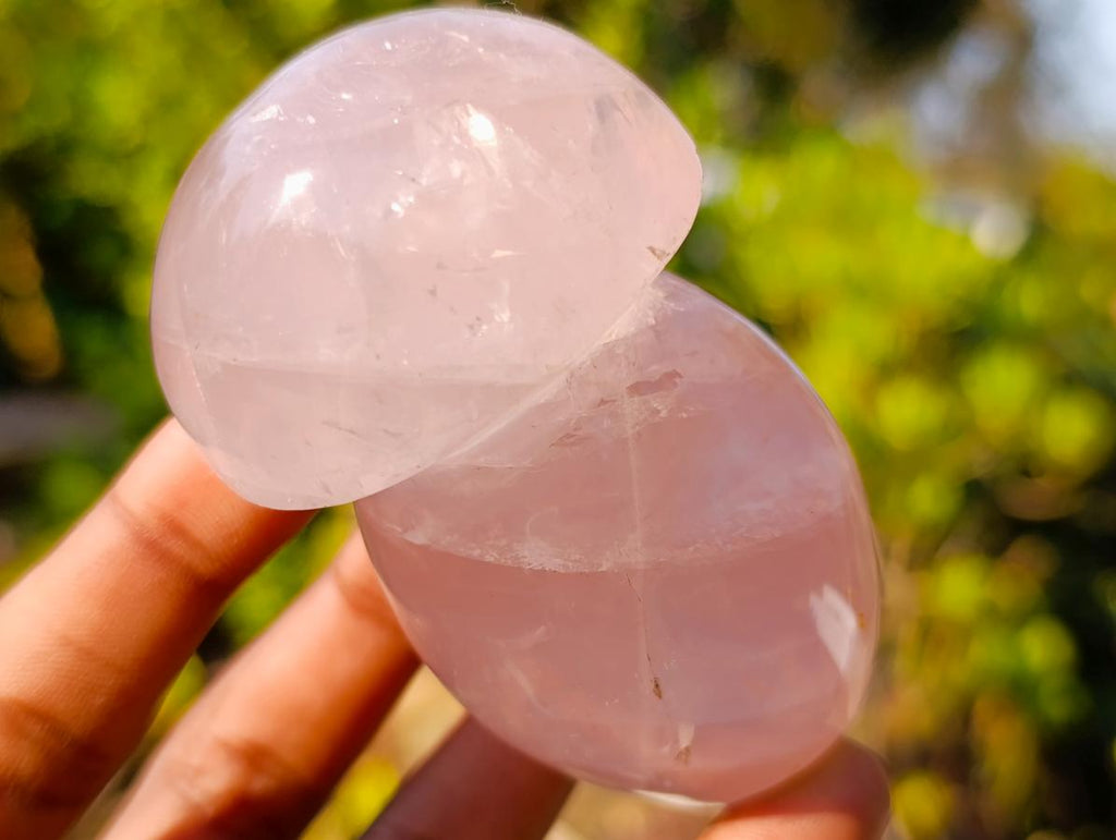 Polished Gemmy Rose Quartz Mushrooms x 6 From Madagascar - Toprock Gemstones and Minerals 