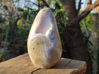 Polished Large Blue Lace Agate Standing Display Piece x 1 From Nsanje, Malawi - Toprock Gemstones and Minerals 