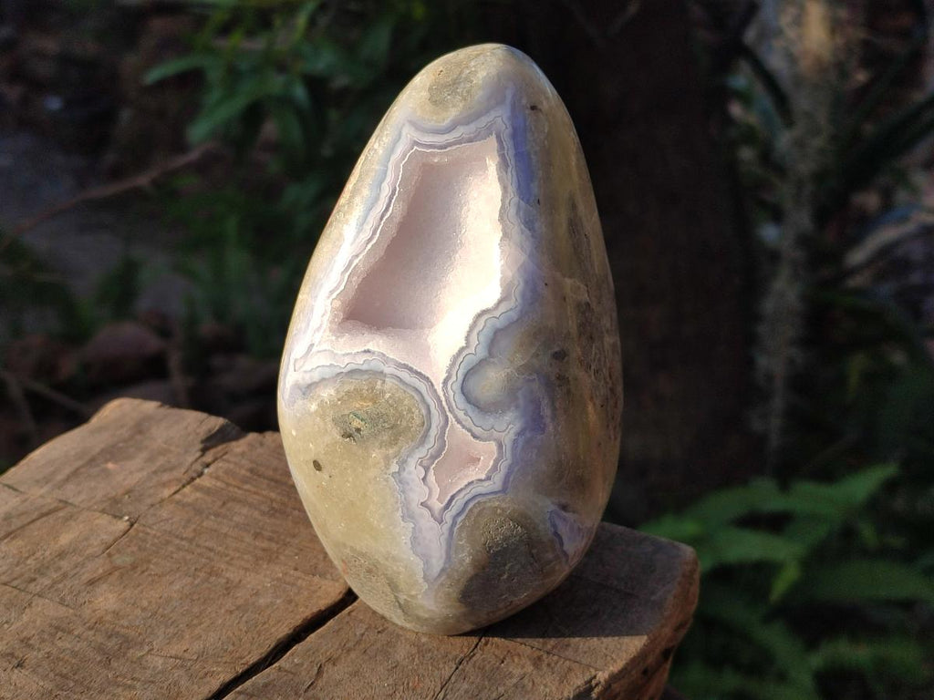 Polished Large Blue Lace Agate Standing Display Piece x 1 From Nsanje, Malawi - Toprock Gemstones and Minerals 