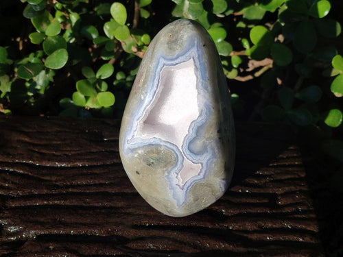 Polished Large Blue Lace Agate Standing Display Piece x 1 From Nsanje, Malawi - Toprock Gemstones and Minerals 