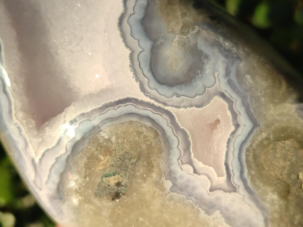 Polished Large Blue Lace Agate Standing Display Piece x 1 From Nsanje, Malawi - Toprock Gemstones and Minerals 