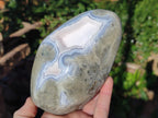 Polished Large Blue Lace Agate Standing Display Piece x 1 From Nsanje, Malawi - Toprock Gemstones and Minerals 