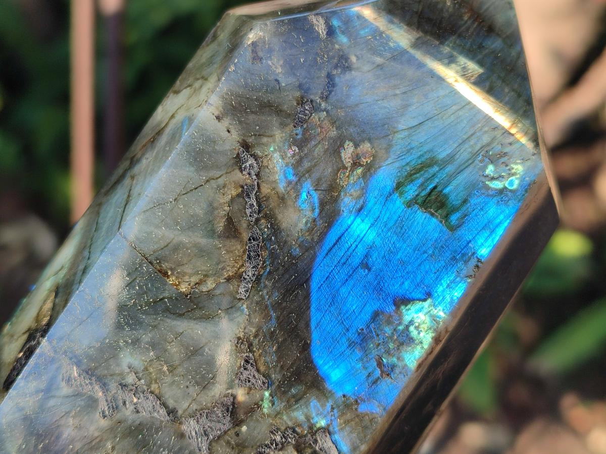 Polished Labradorite Standing Display Crystals x 2 From Madagascar - Toprock Gemstones and Minerals 