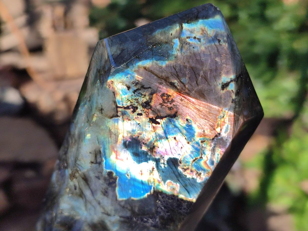 Polished Labradorite Standing Display Crystals x 2 From Madagascar - Toprock Gemstones and Minerals 