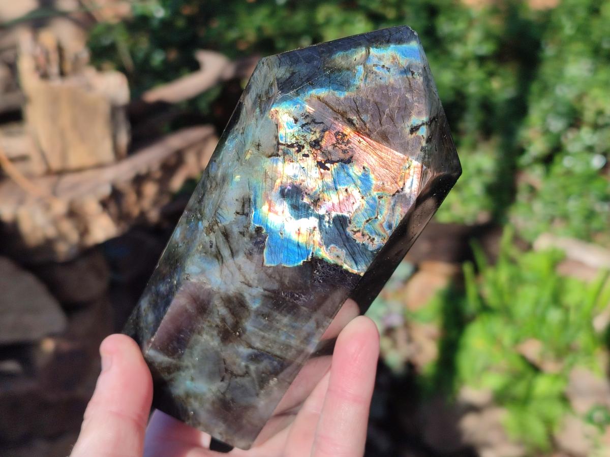 Polished Labradorite Standing Display Crystals x 2 From Madagascar - Toprock Gemstones and Minerals 