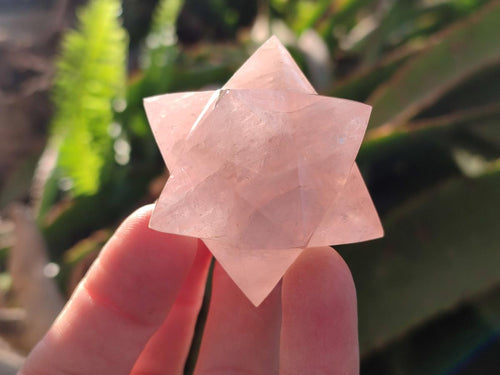 Hand Made Gemmy Rose Quartz Merkabahs x 3 From Madagascar - Toprock Gemstones and Minerals 