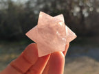 Hand Made Gemmy Rose Quartz Merkabahs x 3 From Madagascar - Toprock Gemstones and Minerals 