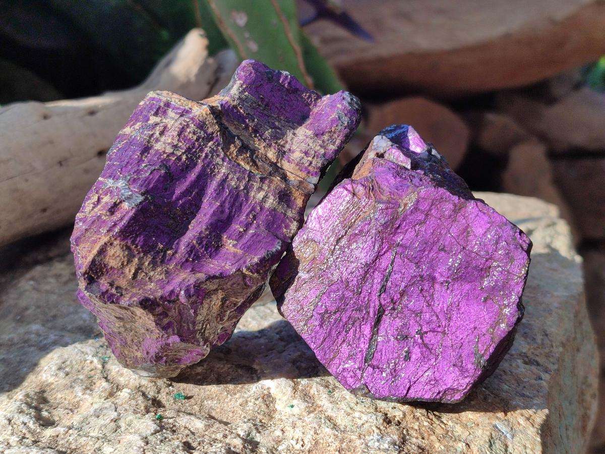 Natural Metallic Cobbed Purpurite Specimens x 6 From Erongo, Namibia - Toprock Gemstones and Minerals 