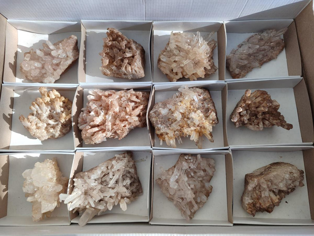 Natural Malagasy Quartz Clusters x 12 From Madagascar - Toprock Gemstones and Minerals 
