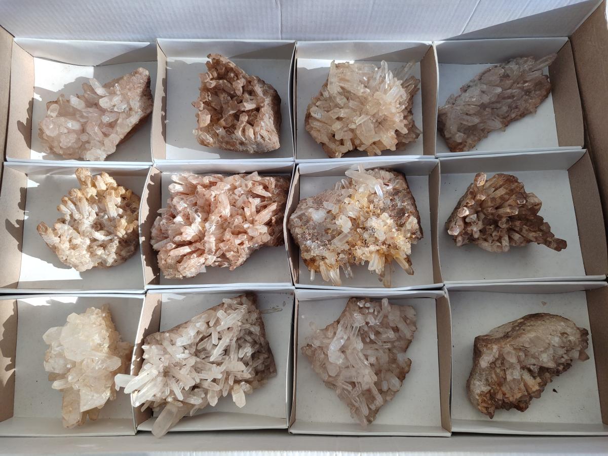 Natural Malagasy Quartz Clusters x 12 From Madagascar - Toprock Gemstones and Minerals 