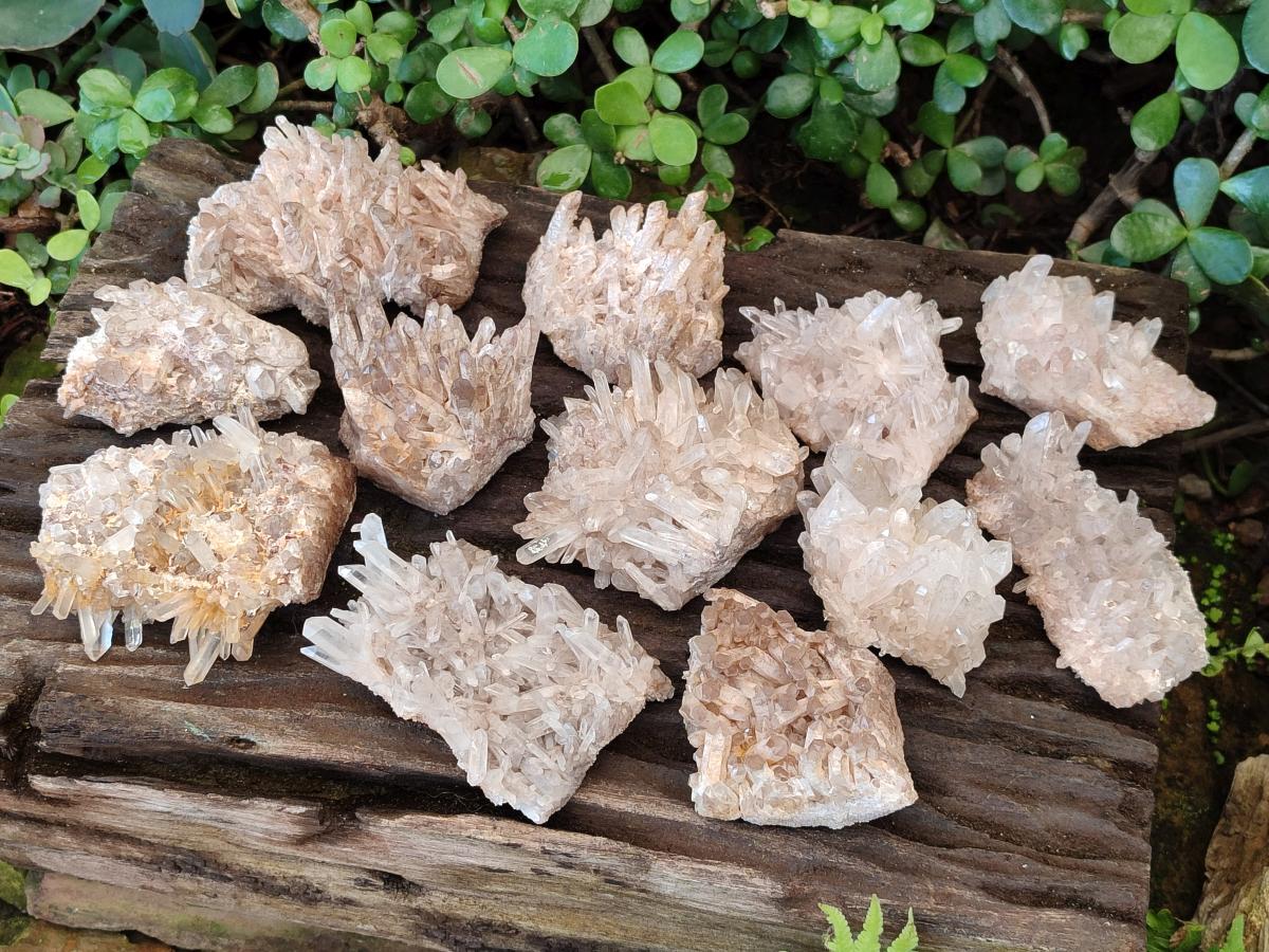 Natural Malagasy Quartz Clusters x 12 From Madagascar - Toprock Gemstones and Minerals 