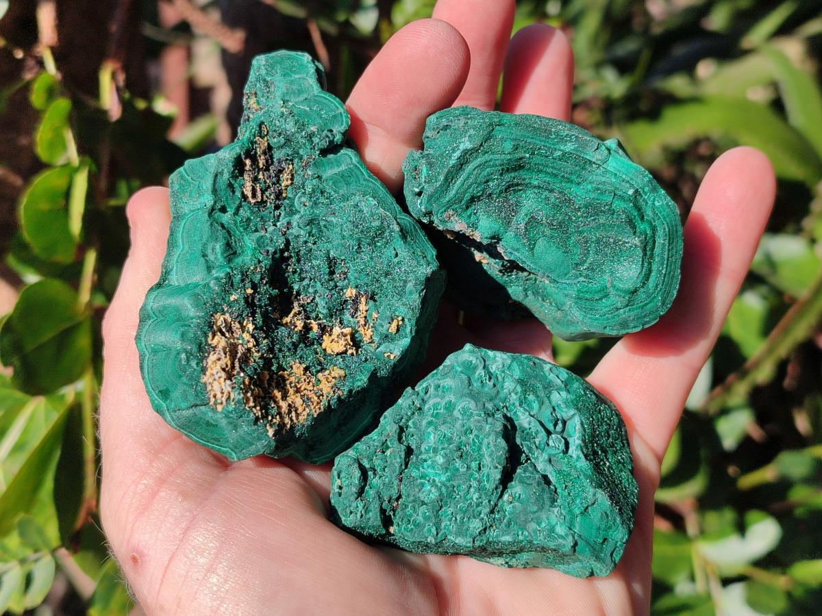 Natural Botryoidal Malachite Specimens x 12 From Congo - Toprock Gemstones and Minerals 