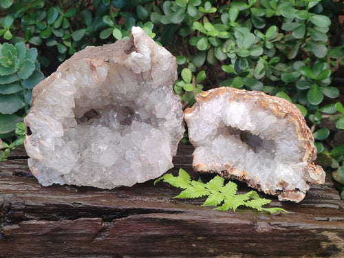 Natural Crystalline Agate Geodes x 2 From Maintirano, Madagascar - Toprock Gemstones and Minerals 