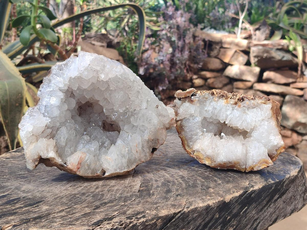 Natural Crystalline Agate Geodes x 2 From Maintirano, Madagascar - Toprock Gemstones and Minerals 