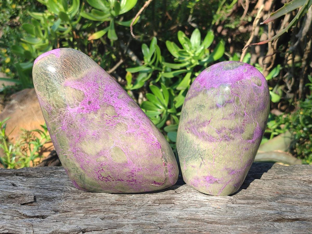 Polished Stichtite Standing Display Pieces x 2 From Barberton, South Africa - Toprock Gemstones and Minerals 