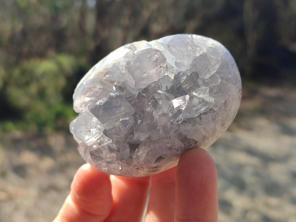 Polished and Natural Blue Celestite Free Forms x 6 From Sakoany, Madagascar - Toprock Gemstones and Minerals 
