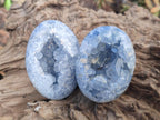 Polished and Natural Blue Celestite Free Forms x 6 From Sakoany, Madagascar - Toprock Gemstones and Minerals 