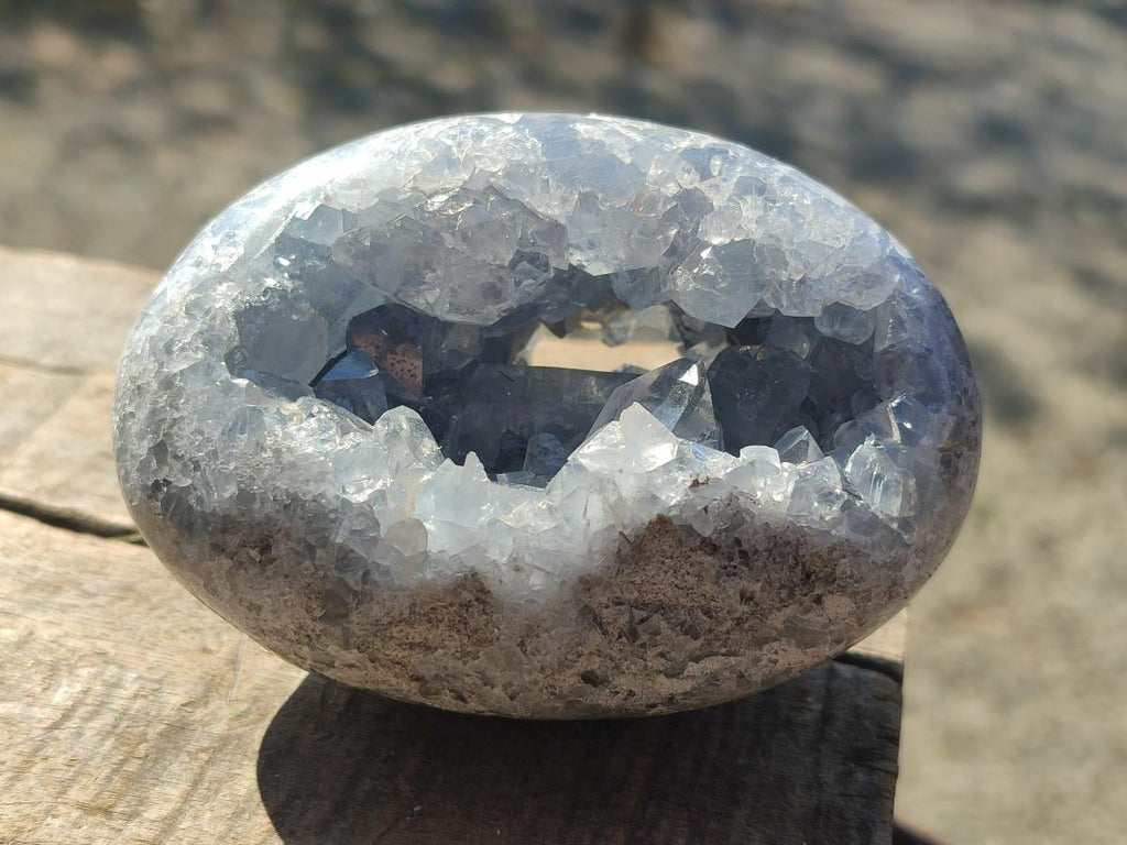 Polished and Natural Blue Celestite Free Forms x 6 From Sakoany, Madagascar - Toprock Gemstones and Minerals 