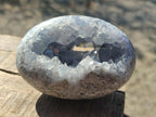 Polished and Natural Blue Celestite Free Forms x 6 From Sakoany, Madagascar - Toprock Gemstones and Minerals 