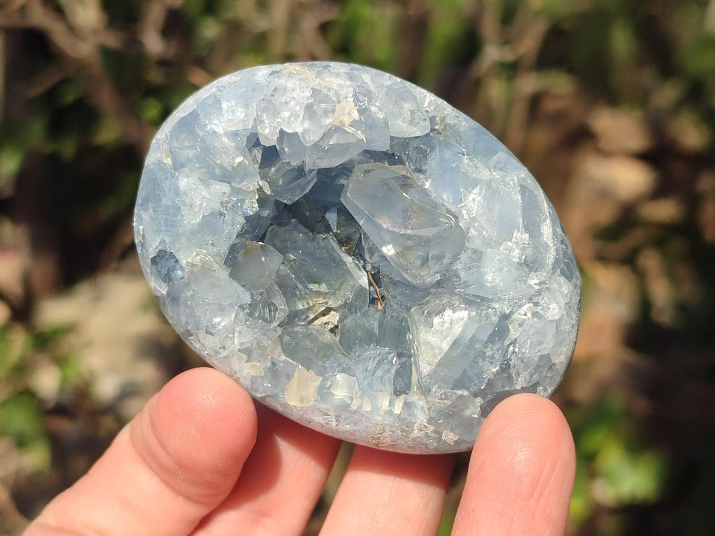 Polished and Natural Blue Celestite Free Forms x 6 From Sakoany, Madagascar - Toprock Gemstones and Minerals 