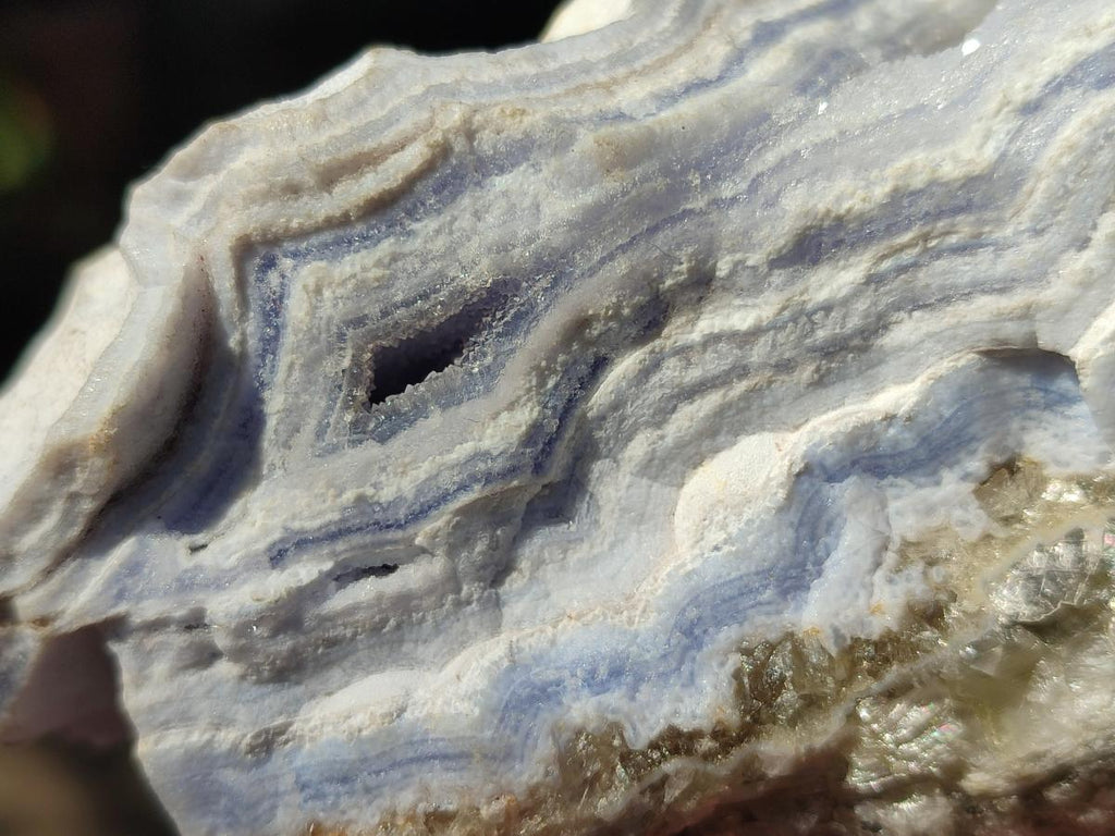 Natural Blue Lace Agate Specimens with Calcite x 3 From Namibia - Toprock Gemstones and Minerals 