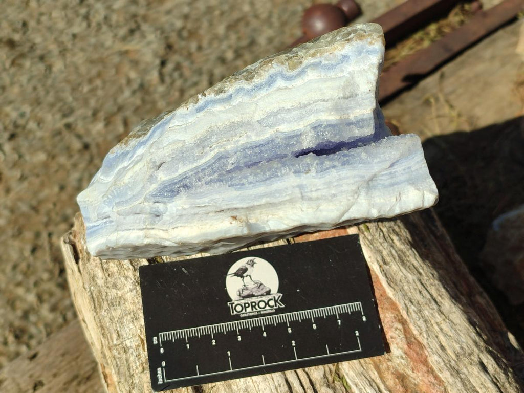 Natural Blue Lace Agate Specimens with Calcite x 3 From Namibia - Toprock Gemstones and Minerals 