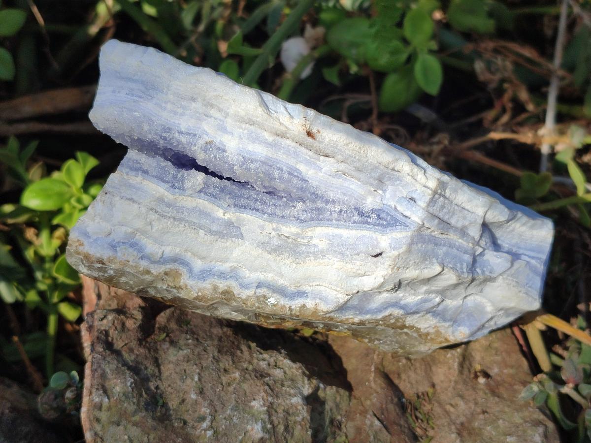 Natural Blue Lace Agate Specimens with Calcite x 3 From Namibia - Toprock Gemstones and Minerals 