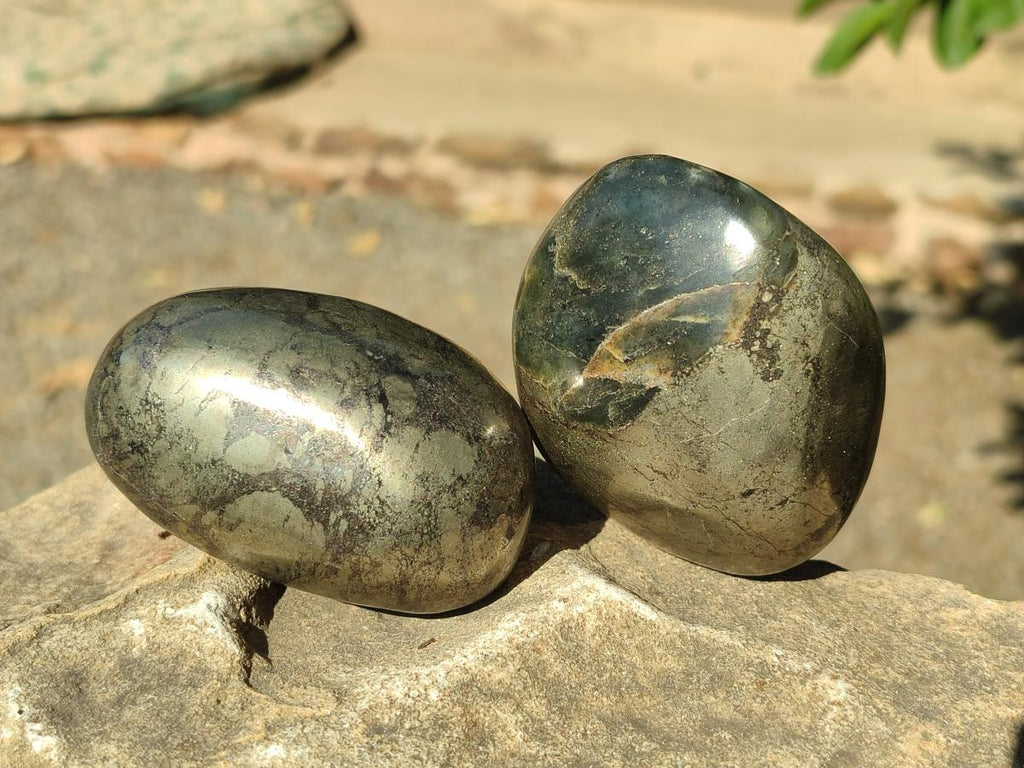 Polished Basalt Pharaoh Stone Galets x 4 From Iron Duke Mine, Zimbabwe - Toprock Gemstones and Minerals 