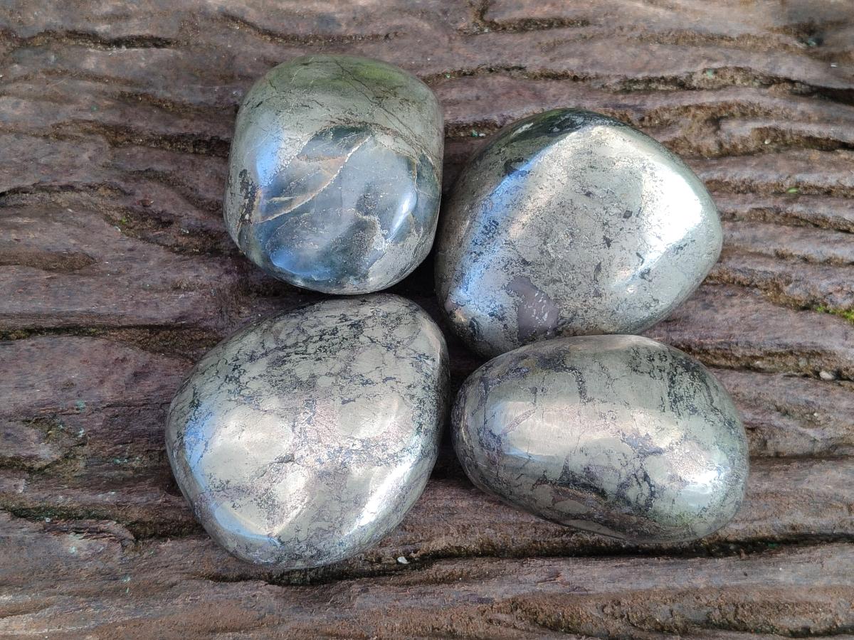 Polished Basalt Pharaoh Stone Galets x 4 From Iron Duke Mine, Zimbabwe - Toprock Gemstones and Minerals 